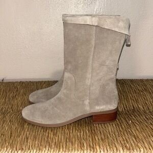 Sole Society suede ankle Light Gray Heeled Boots boho